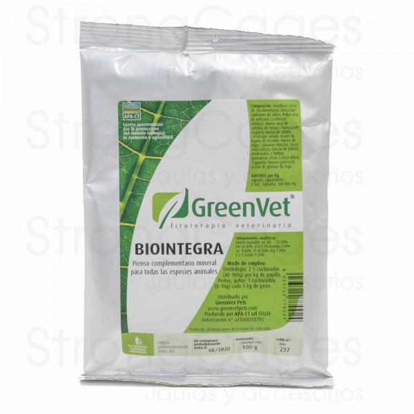 GreenVet Biointegra 100 grs (probiótico + prebiótico enriquecido)