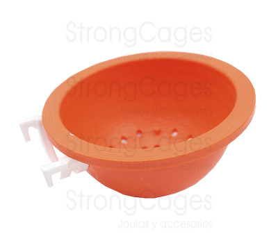 Canary-nest pan, with hook-on for cage fronts
