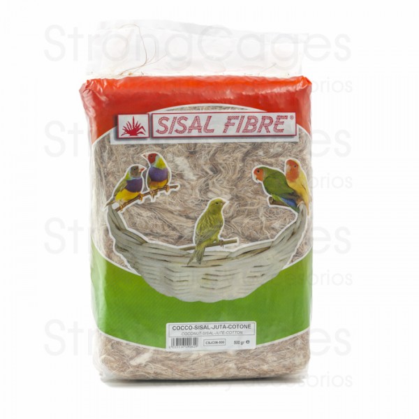 Coco-Sisal-Yute-Algodon Sisal Fibre 500 grs. Nests and accessories for the nest