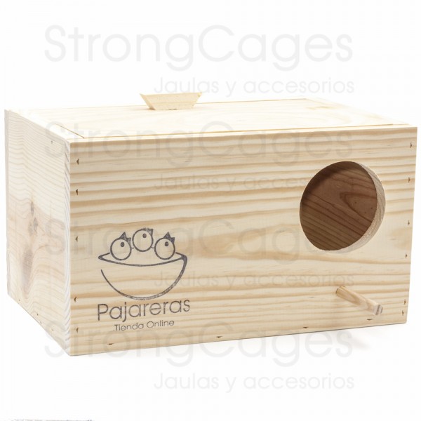 Nido de madera horizontal para Ninfa Nido de madera horizontal para Ninfa